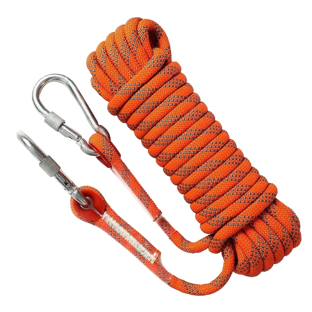 12mm 10m 33ft Outdoor Climbing Rope Safety Climbing Rope for Mountaineering Escape Orange Blue