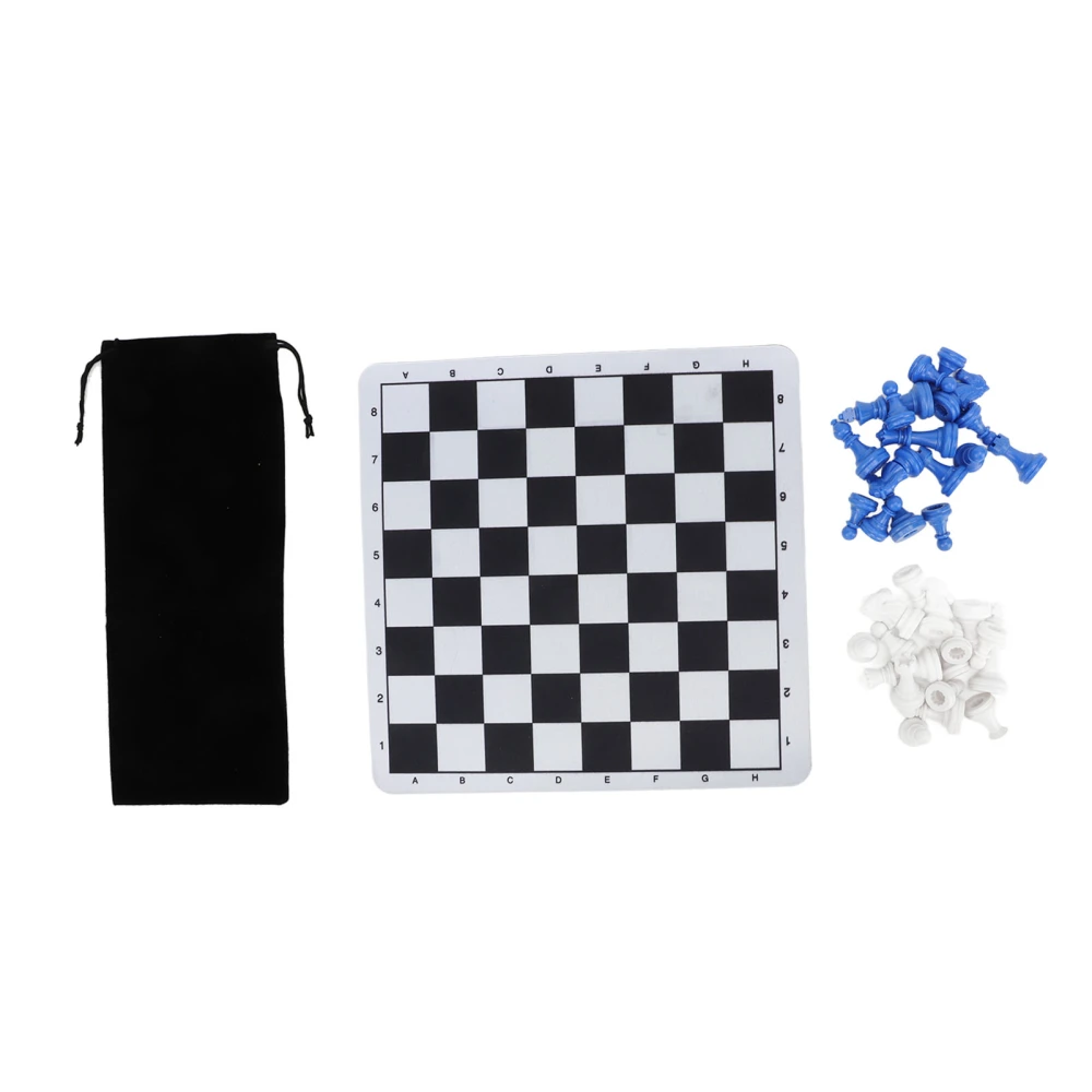 Chessmen with 1.89in King Plastic Chess Pieces with Chessboard for Adults Kids Party Supplies Blue and White