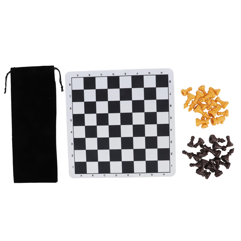 Chessmen with 1.89in King Plastic Chess Pieces with Chessboard for Adults Kids Party Supplies Brown and Yellow