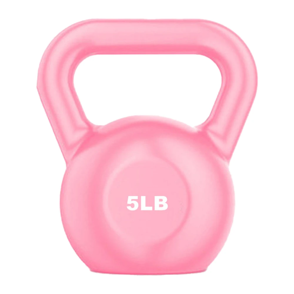 PE Kettlebell Weight for Men Women for Exercises Strength Training Functional Fitness Plyometrics Pink 5LB