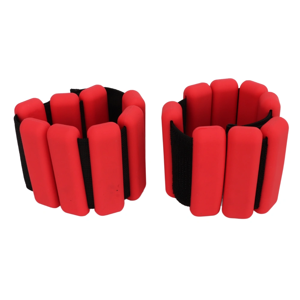 2 PCS Silicone Weight Bearing Bangles Wrist Weights Bracelet Sports Running Wrist Ankle Strap Red