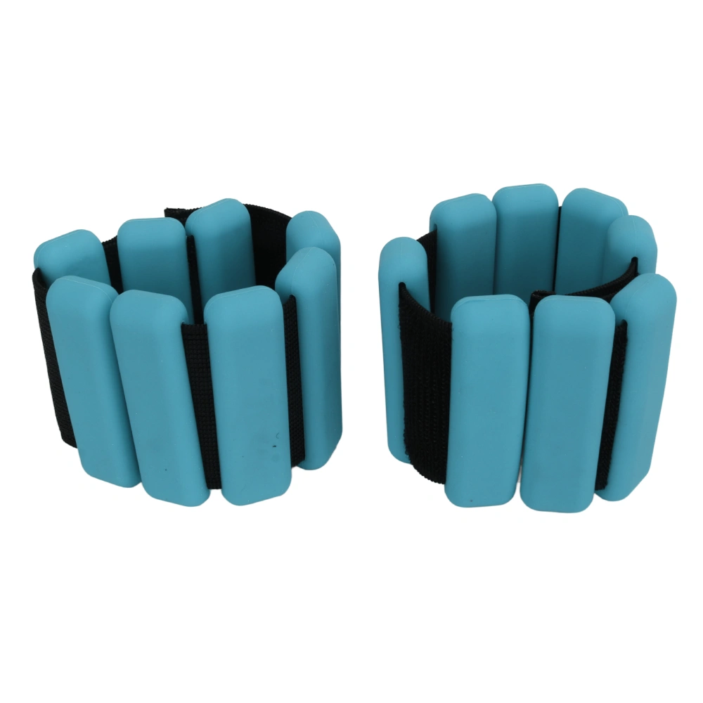 2 PCS Silicone Weight Bearing Bangles Wrist Weights Bracelet Sports Running Wrist Ankle Strap Blue