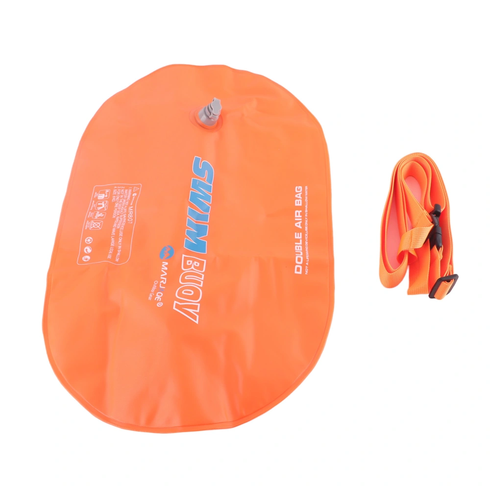 Double Bubble Swimming Buoy Thickened Inflatable Balloon Diving Lifesaving Float Bag Vital Orange