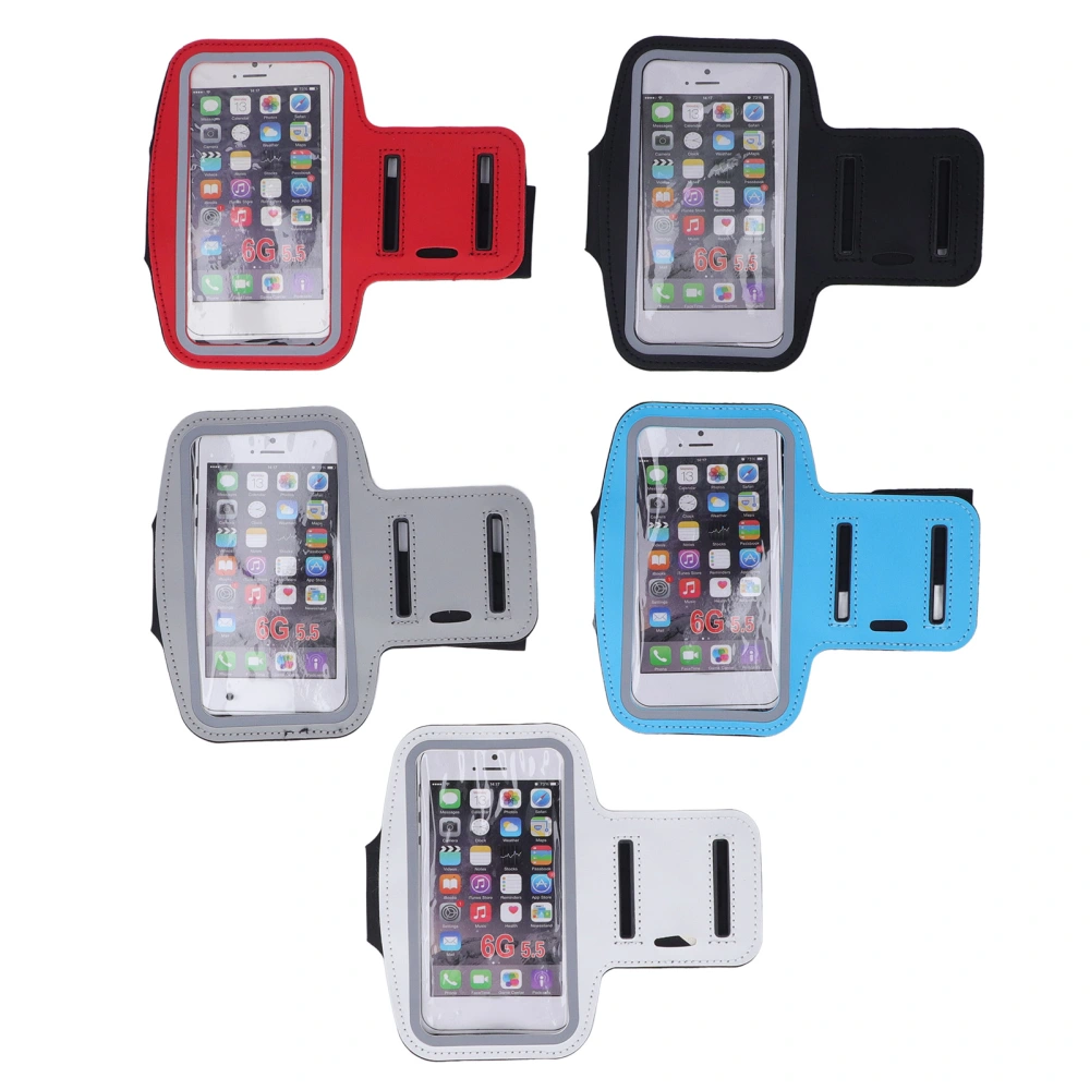 5pcs Cell Phone Armband with Touch Screen Waterproof Running Armband Sports Phone Case Sky Blue Black White Red Gray