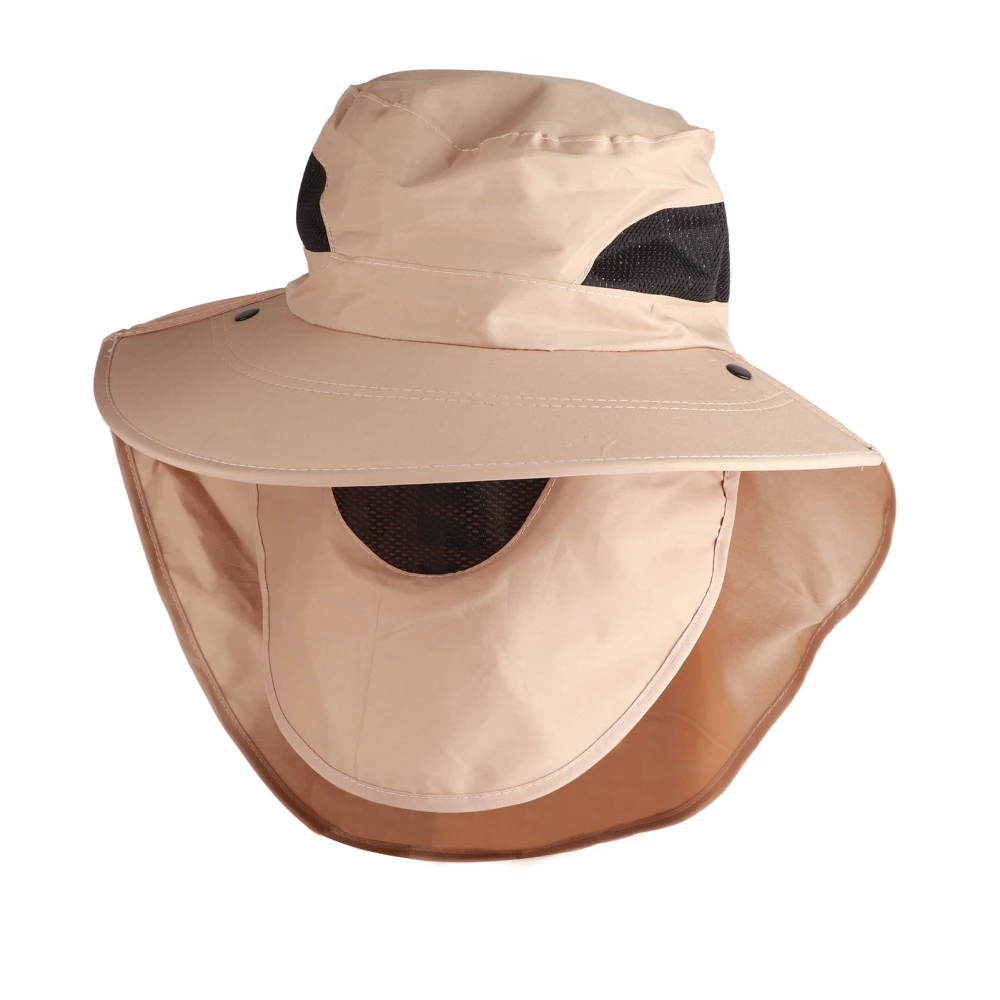 Neck Face Flap Outdoor Cap Sun Protection Breathable Fashionable Outdoor Hiking Fishing Hat Khaki