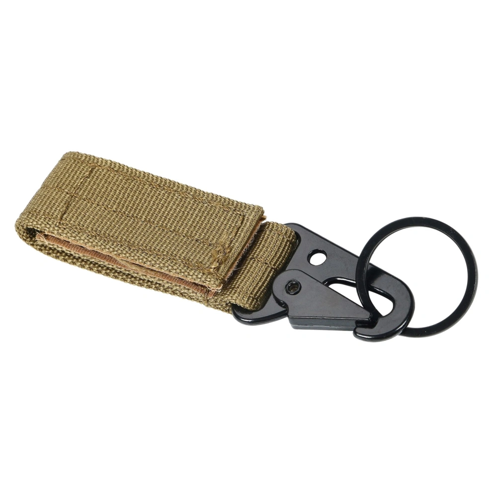 Outdoor Hanging Nylon Webbing Buckle Multifunctional Mountaineering Buckle Climbing Camping Tool Accessory Carabiner Keychain Khaki