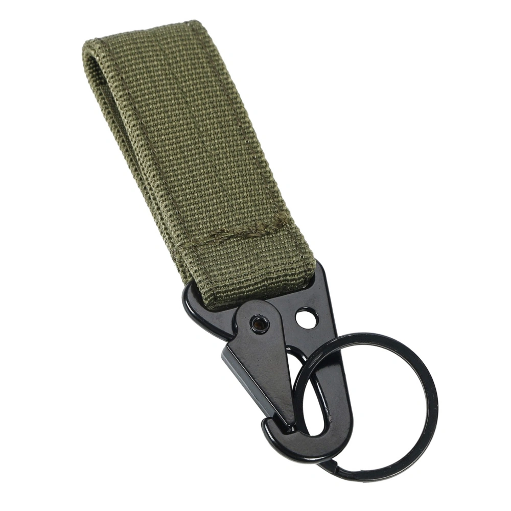 Outdoor Hanging Nylon Webbing Buckle Multifunctional Mountaineering Buckle Climbing Camping Tool Accessory Carabiner Keychain OD Green