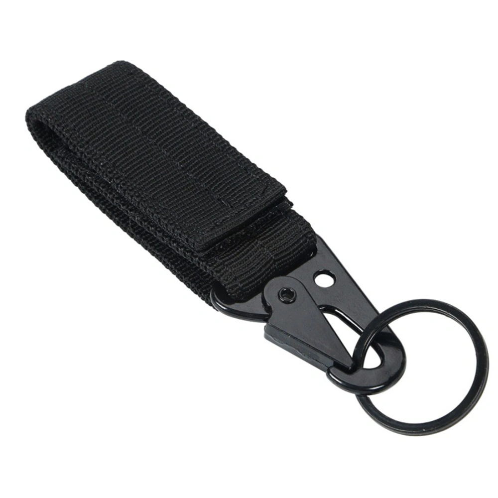 Outdoor Hanging Nylon Webbing Buckle Multifunctional Mountaineering Buckle Climbing Camping Tool Accessory Carabiner Keychain Black