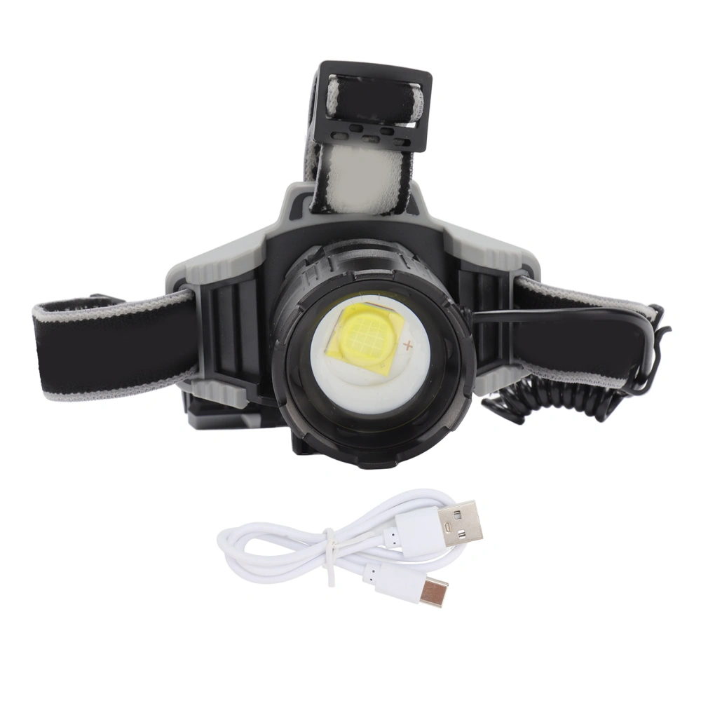 LED Headlamp Telescopic Zoom TYPE C Charging Waterproof LED Head Flashlight for Outdoor Camping