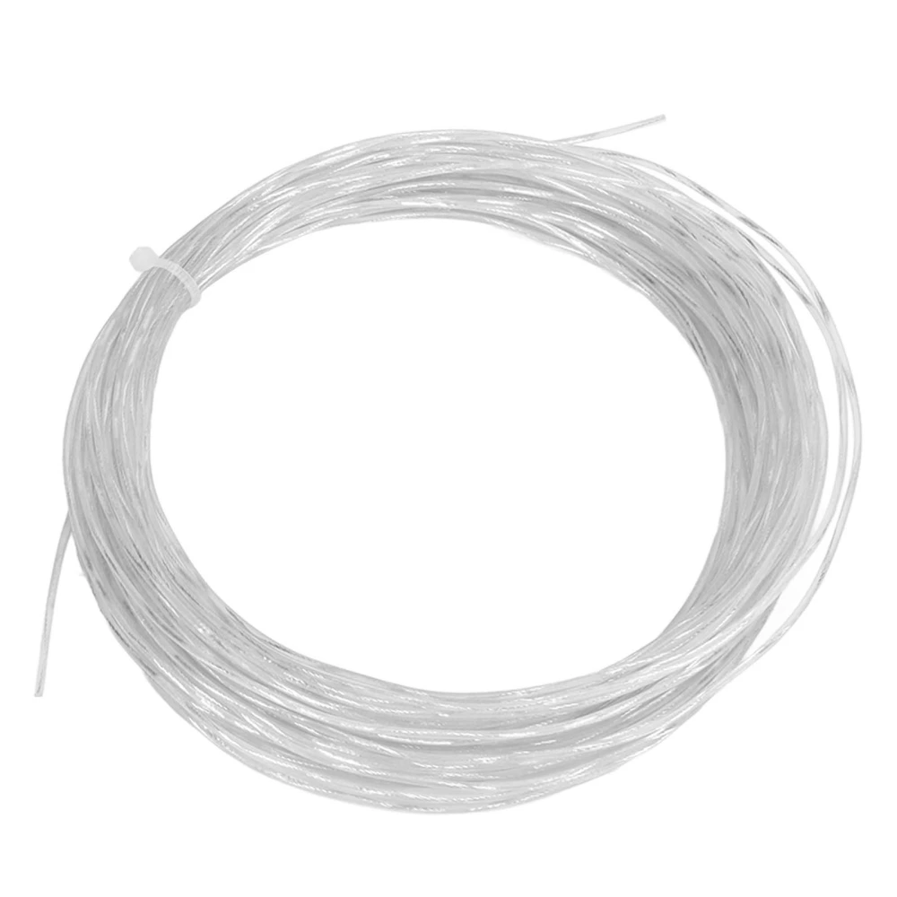 12.2m 1.30mm Tennis Rackets String Elastic Nylon Titanium Tennis Racquet Wire Replacement for Sports White