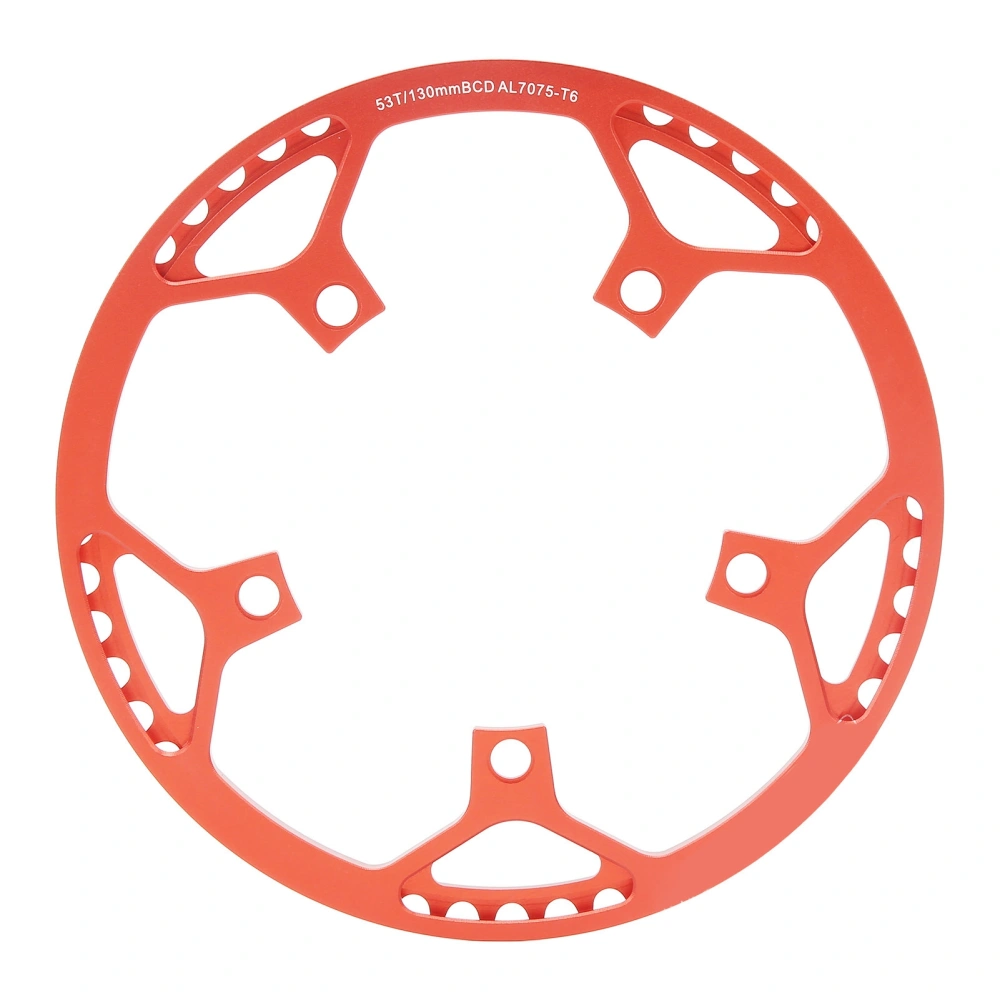 Folding Bike Chainring Aluminum Alloy CNC Processing Wear Resistant Protective 53T Round Chainwheel Red