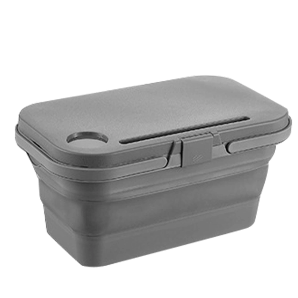 Outdoor Camping Folding Box High Capacity Camping Folding Storage Container with Lid for Picnic Camping Travel Gray