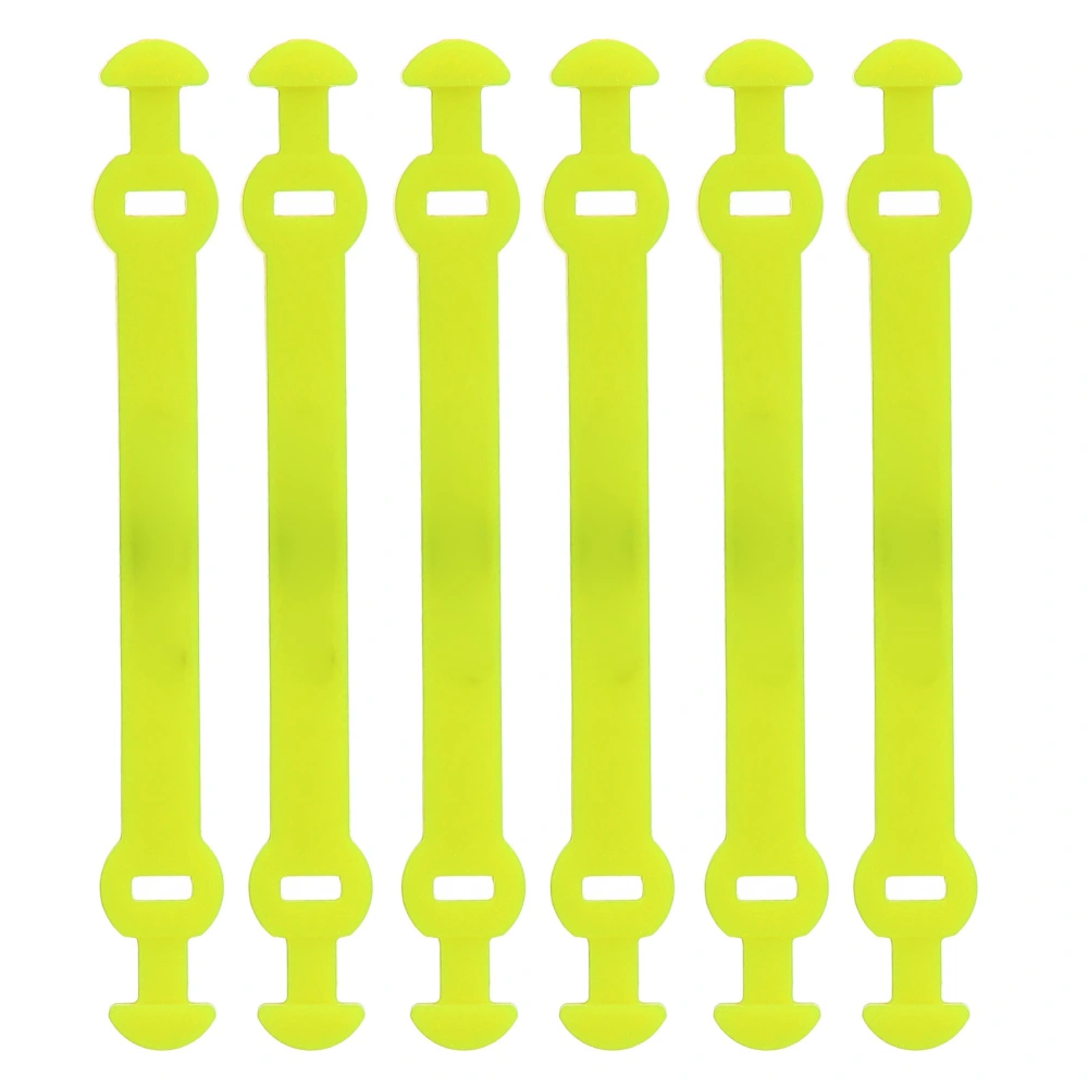 6 Pcs Tennis Racket Vibration Dampeners Long Buckle Tennis Racquet Shock Absorber For Outdoor Sports Luorescent Yellow