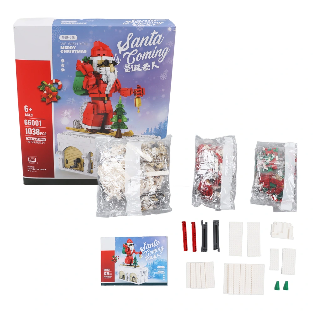 1038PCS Santa Building Blocks Kit Educational Christmas Themed Building Set for Over 6 Years Old