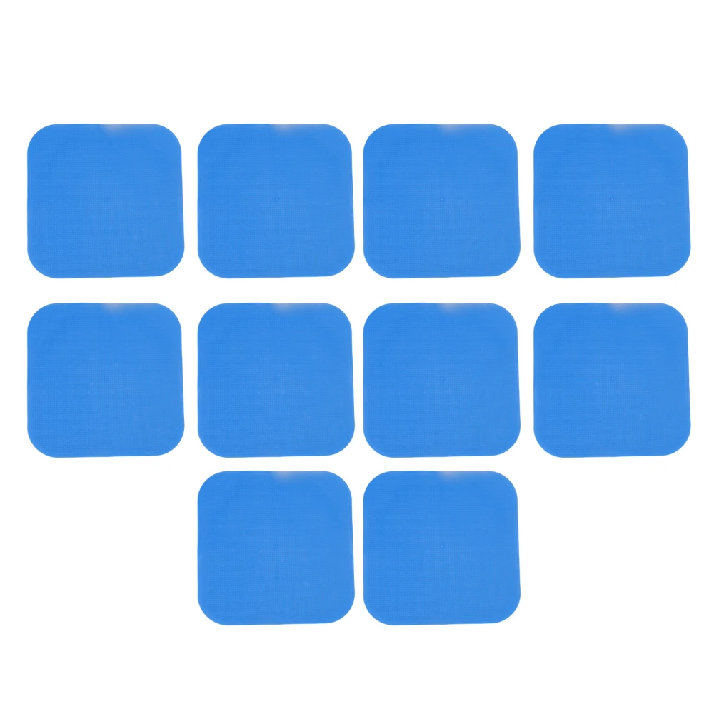 10PCS Soccer Spot Marker PP 23cm Square Flat Soccer Floor Dots for Outdoor Speed Training Blue