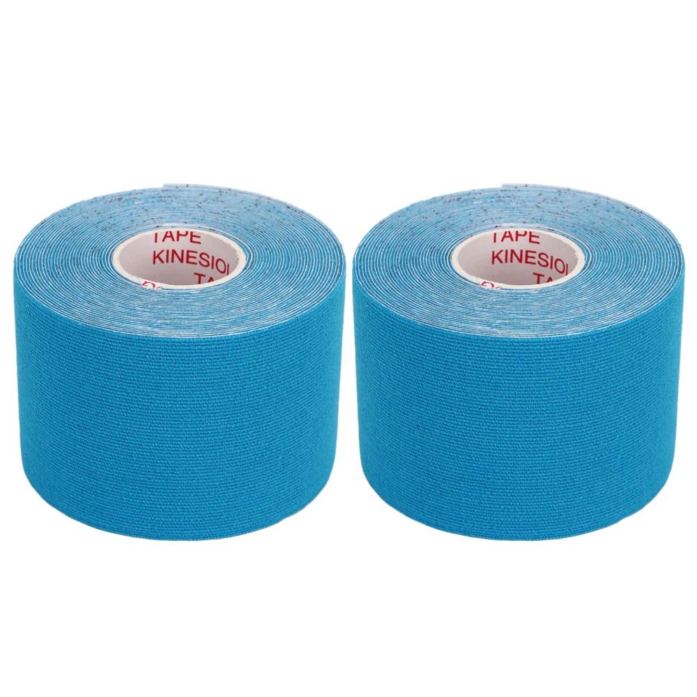 2PCS Athletic Kinesiology Tape 5cm Width 5m Length Muscle Sticker Protector for Fitness Badminton Sky Blue