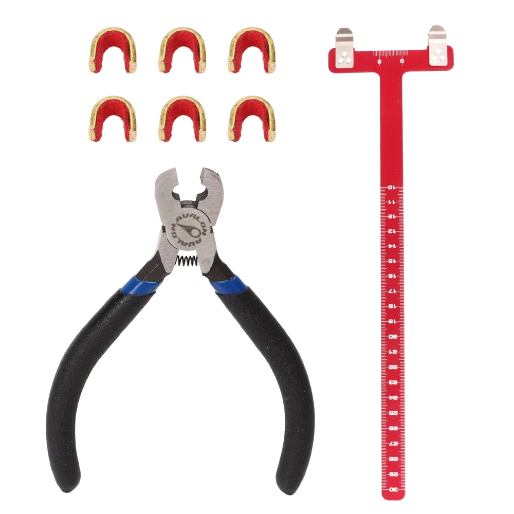 Bow String Nocking Points Pliers Set T Ruler Nocking Buckle Pliers Kit Archery Compound Pulley Bow Turning Kit Red