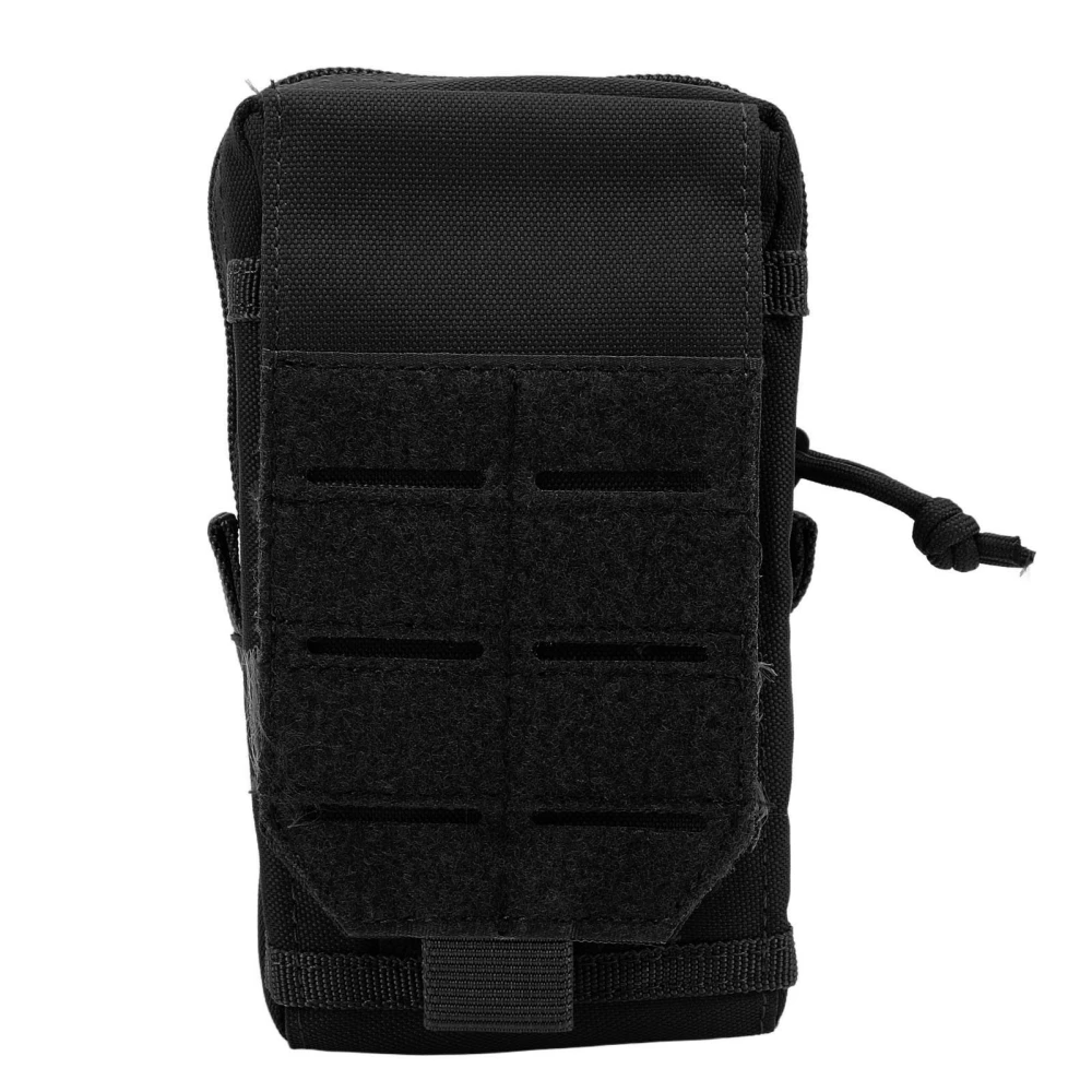 Molle Mobile Phone Belt Pouch Multipurpose Utility Waist Bag Men's Double Layer Waist Pack for Outdoor Camping Fishing Black