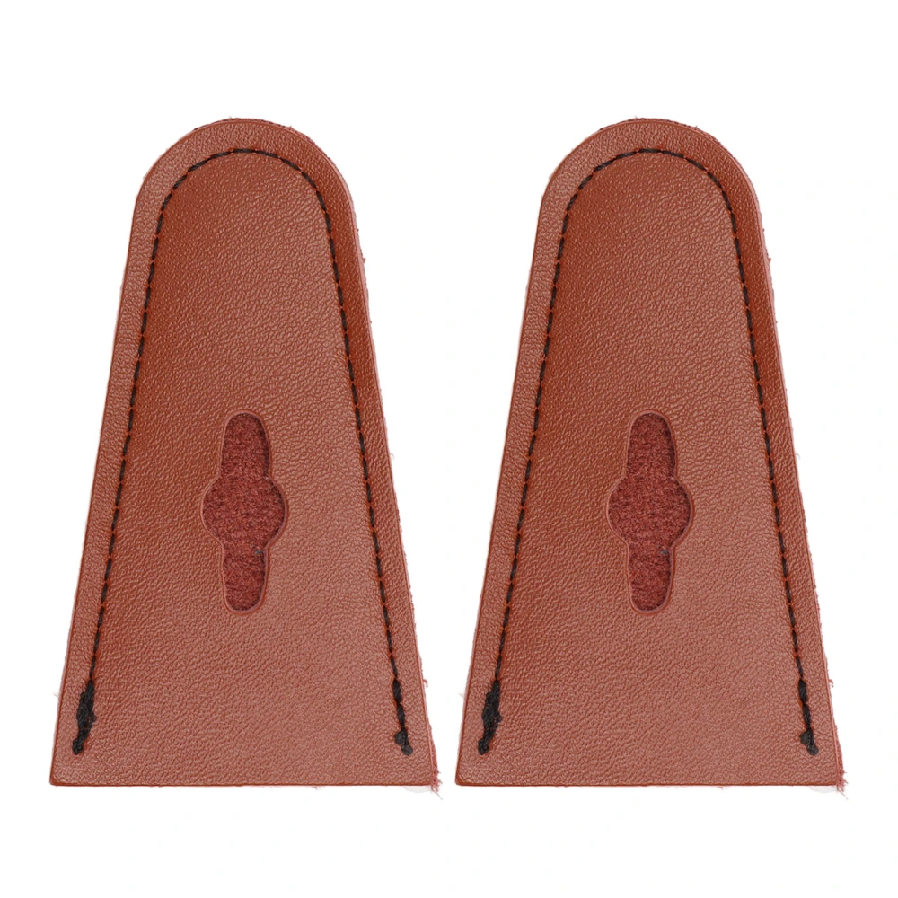 BuyWeek One Pair Bow Tip Protector Leather Wear Resistant Bow Tip Guard for Outdoor Hunting Recurve Bow Brown