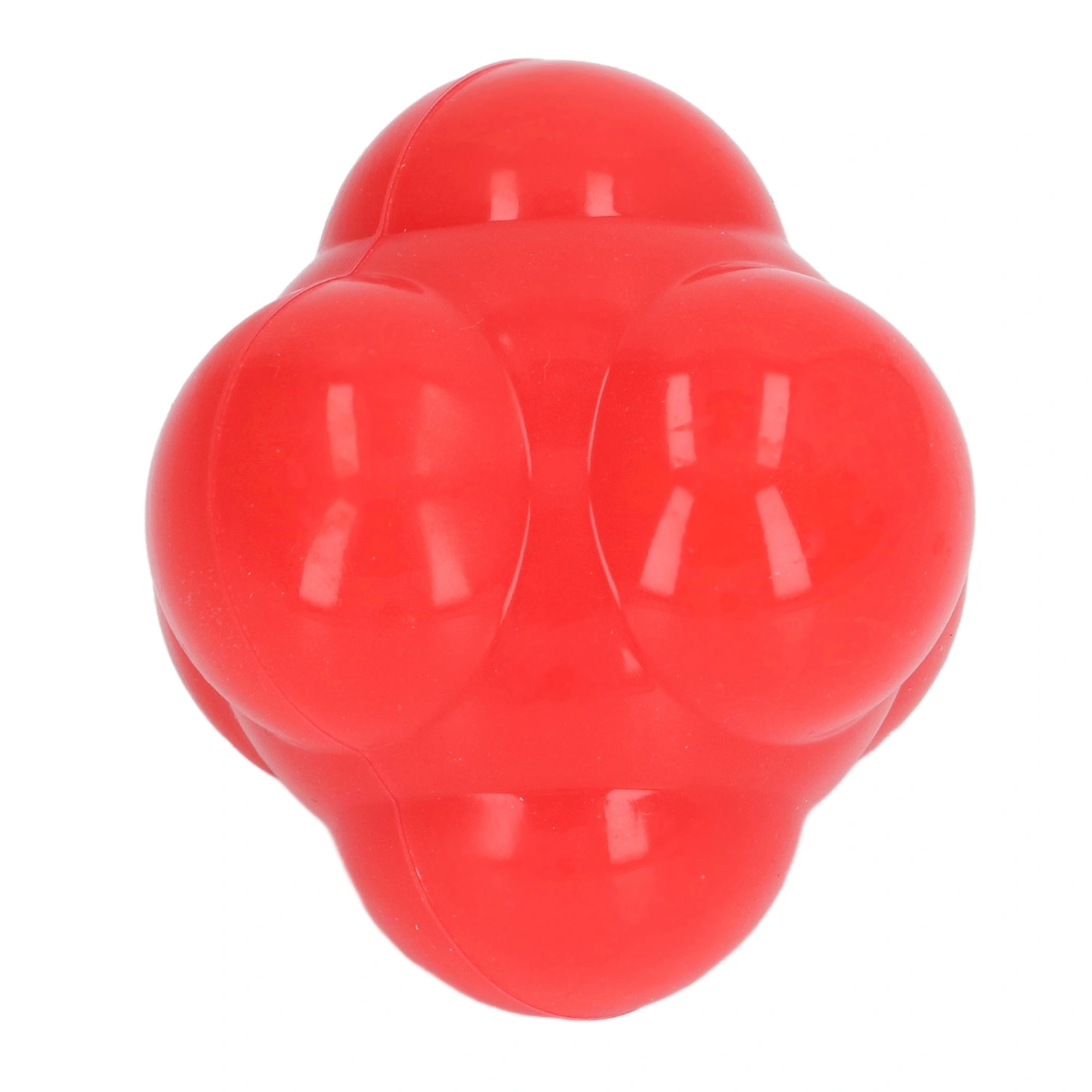 Reaction Ball Rubber Bright Color Hex Reaction Trainer Ball for Improving Hand Eye Coordination Agility Red