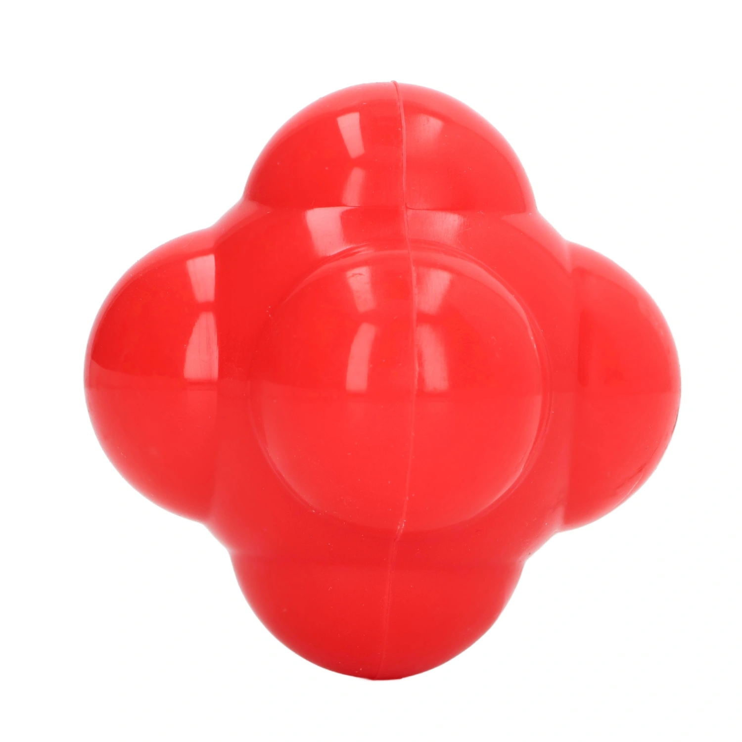 Reaction Ball Rubber Bright Color Hex Reaction Trainer Ball for Improving Hand Eye Coordination Agility Red