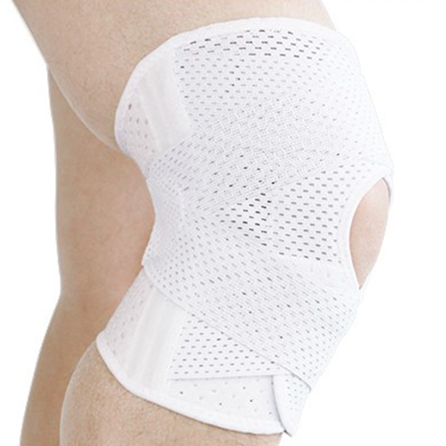 Knee Brace Ultra Thin Breathable Knee Support Pads for Patella Stabilization and Meniscus Recovery White Single L