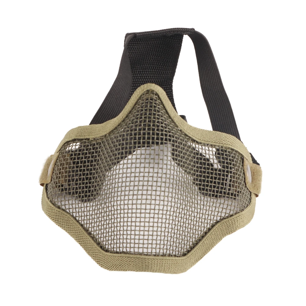 Half Face Guard Protective Steel Mesh Cool Design 54 to 62cm Head Cover for Outdoor Activities Green