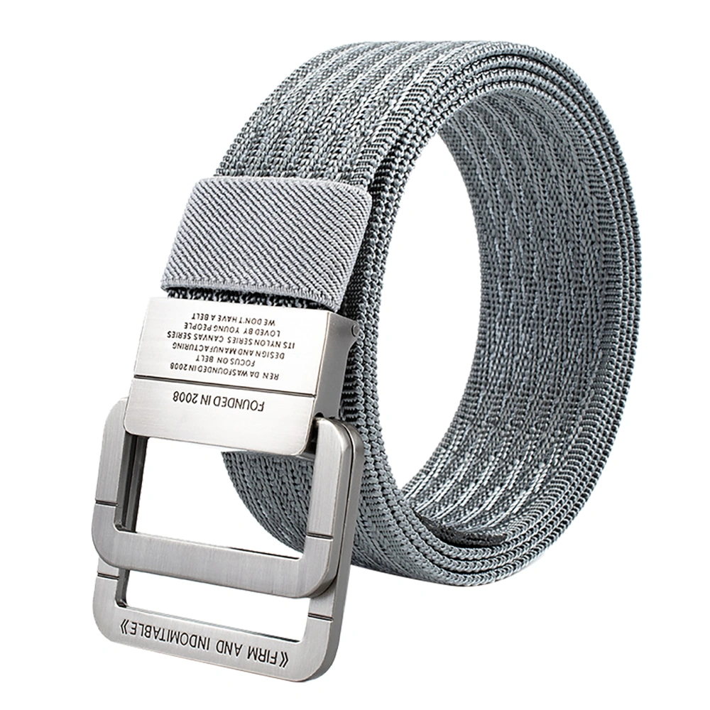 BuyWeek Nylon Work Belt Adjustable Tightly Woven Utility Belt with Alloy Double Loop Buckle for Outdoor Grey