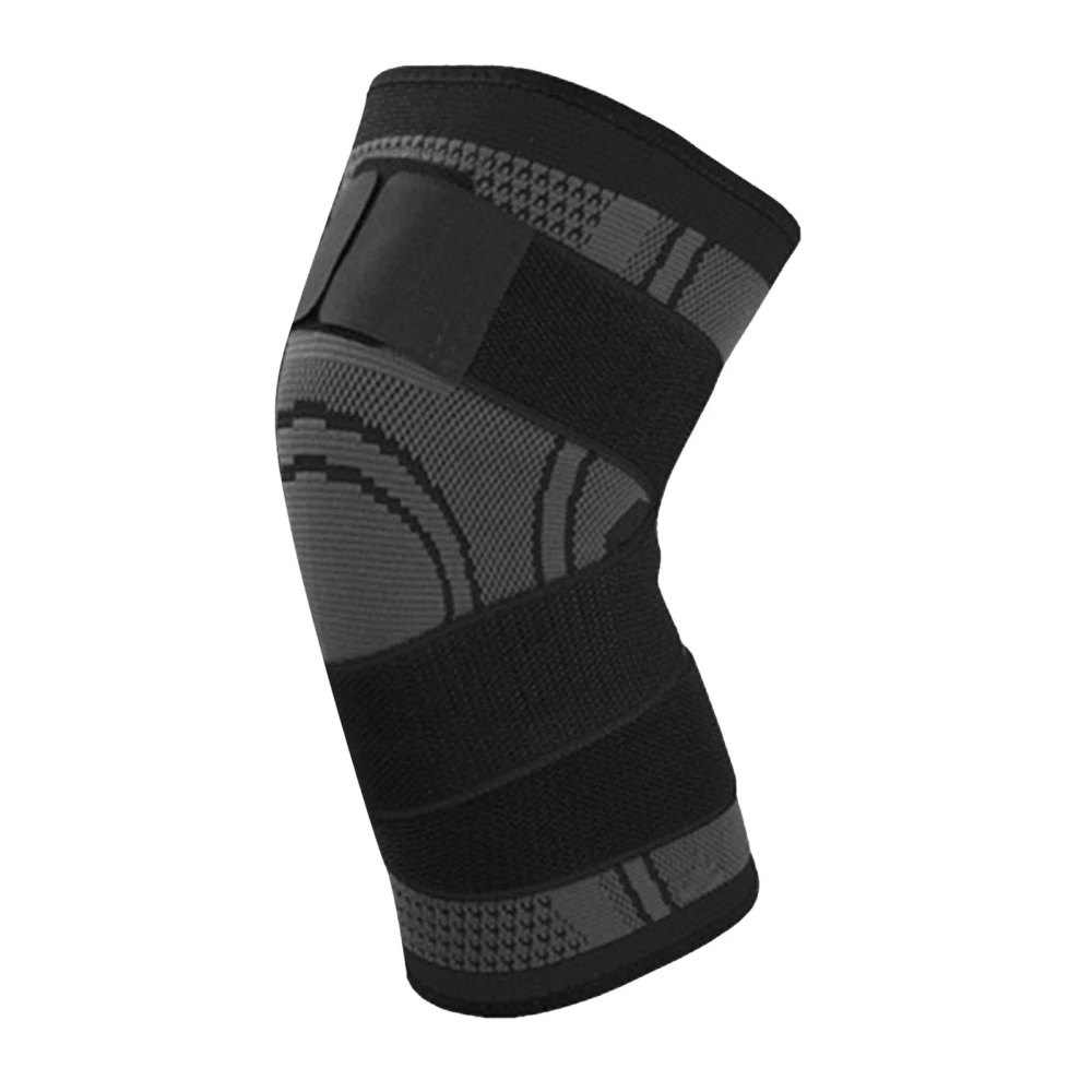 Compression Knee Brace Breathable Thin Fitness Knee Protector for Outdoor Cycling Basketball Black XL