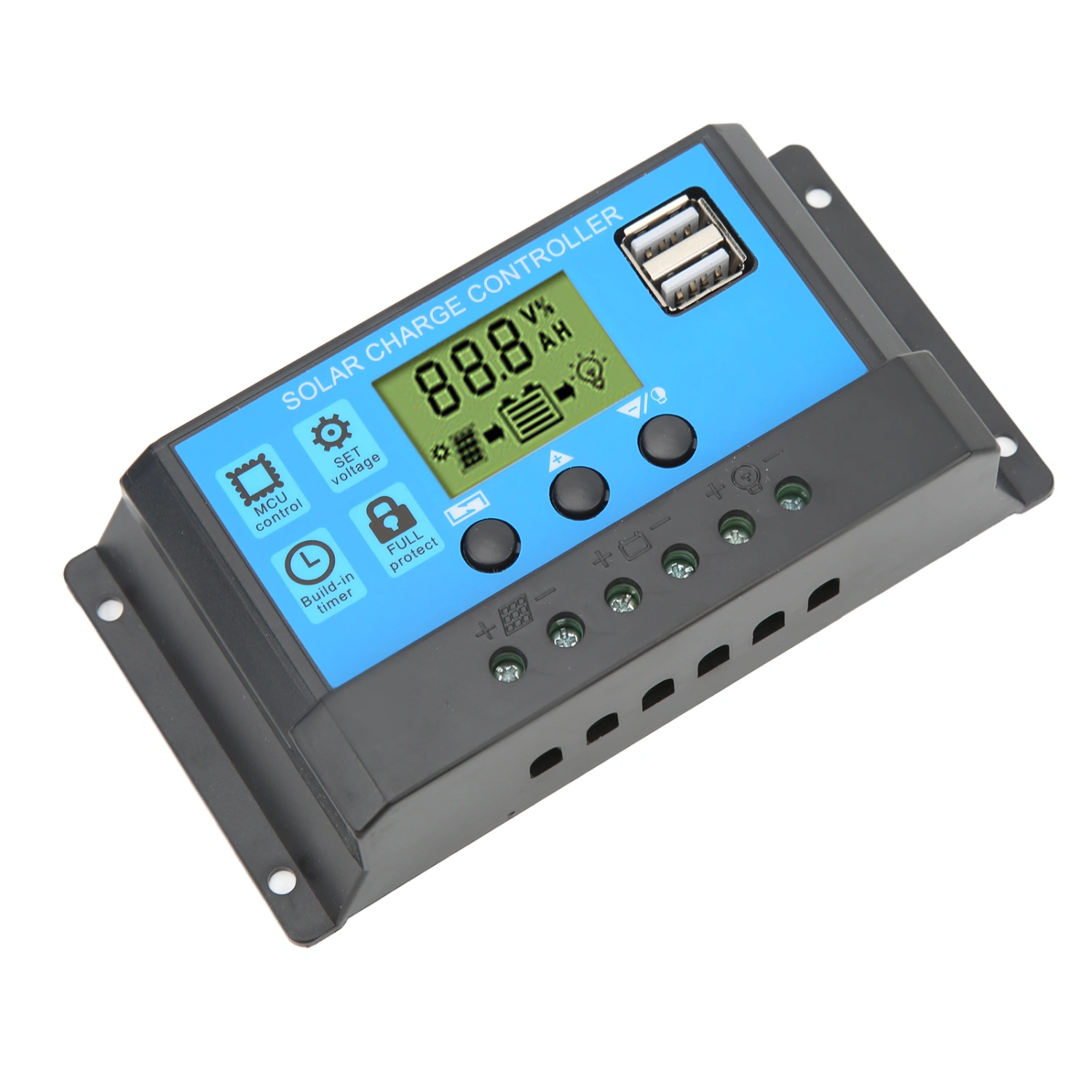 12V 24V Solar Charge Controller USB PWM Photovoltaic Solar Panel Charge Regulator with LCD Display 10A