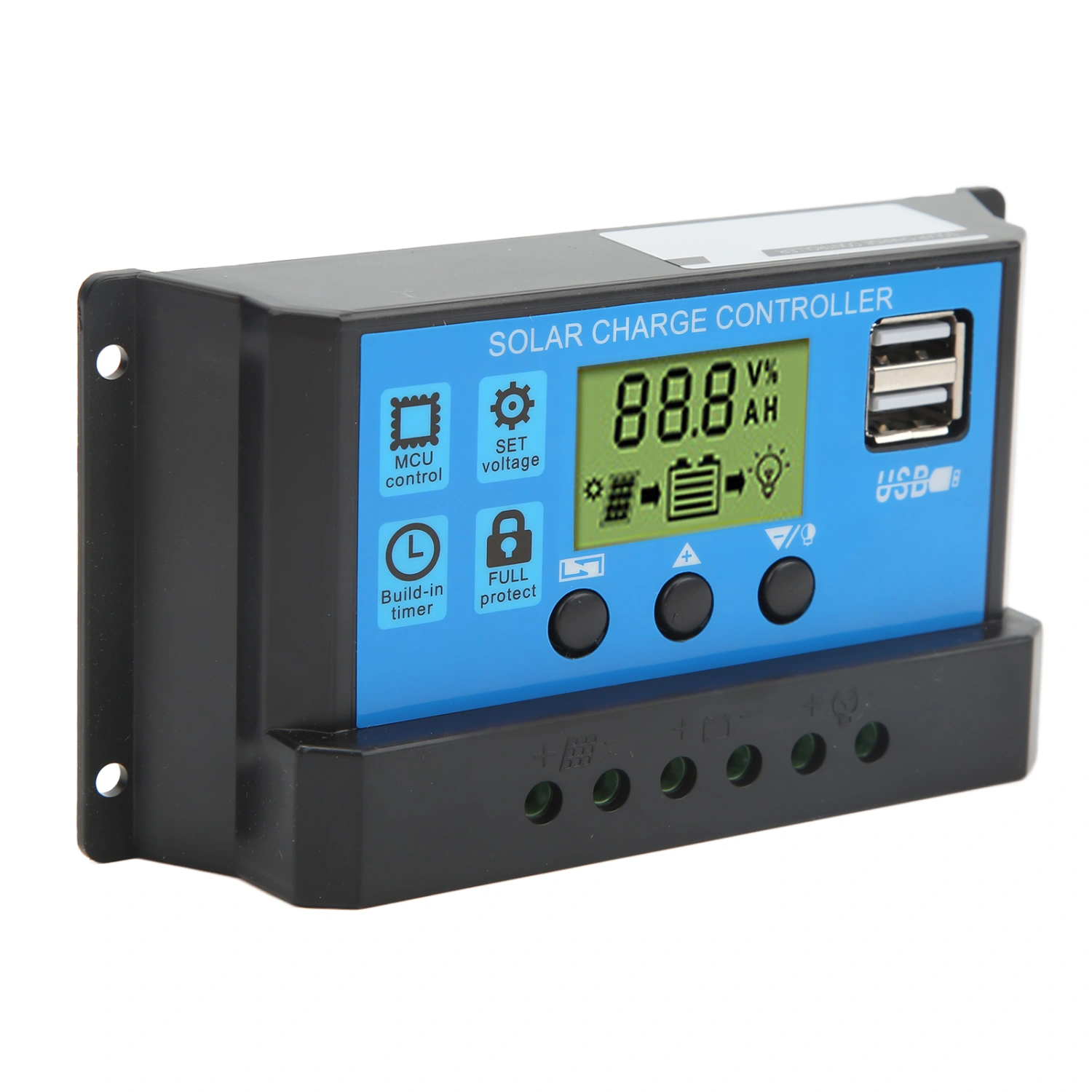 12V 24V Solar Charge Controller USB PWM Photovoltaic Solar Panel Charge Regulator with LCD Display 10A