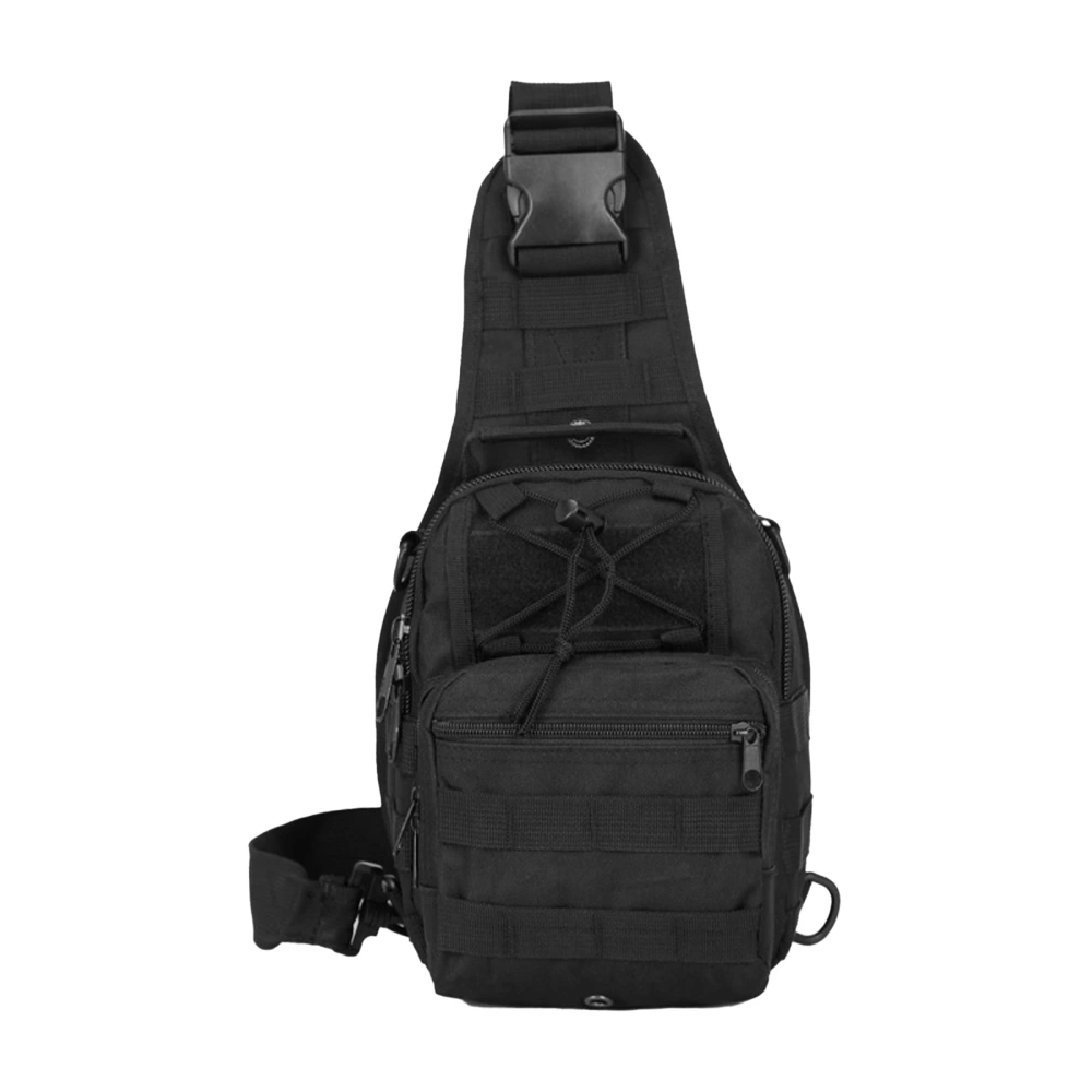 Men Chest Bag Oxford Cloth Sling Backpack Casual Shoulder Bag for Hiking Cycling Travel Black