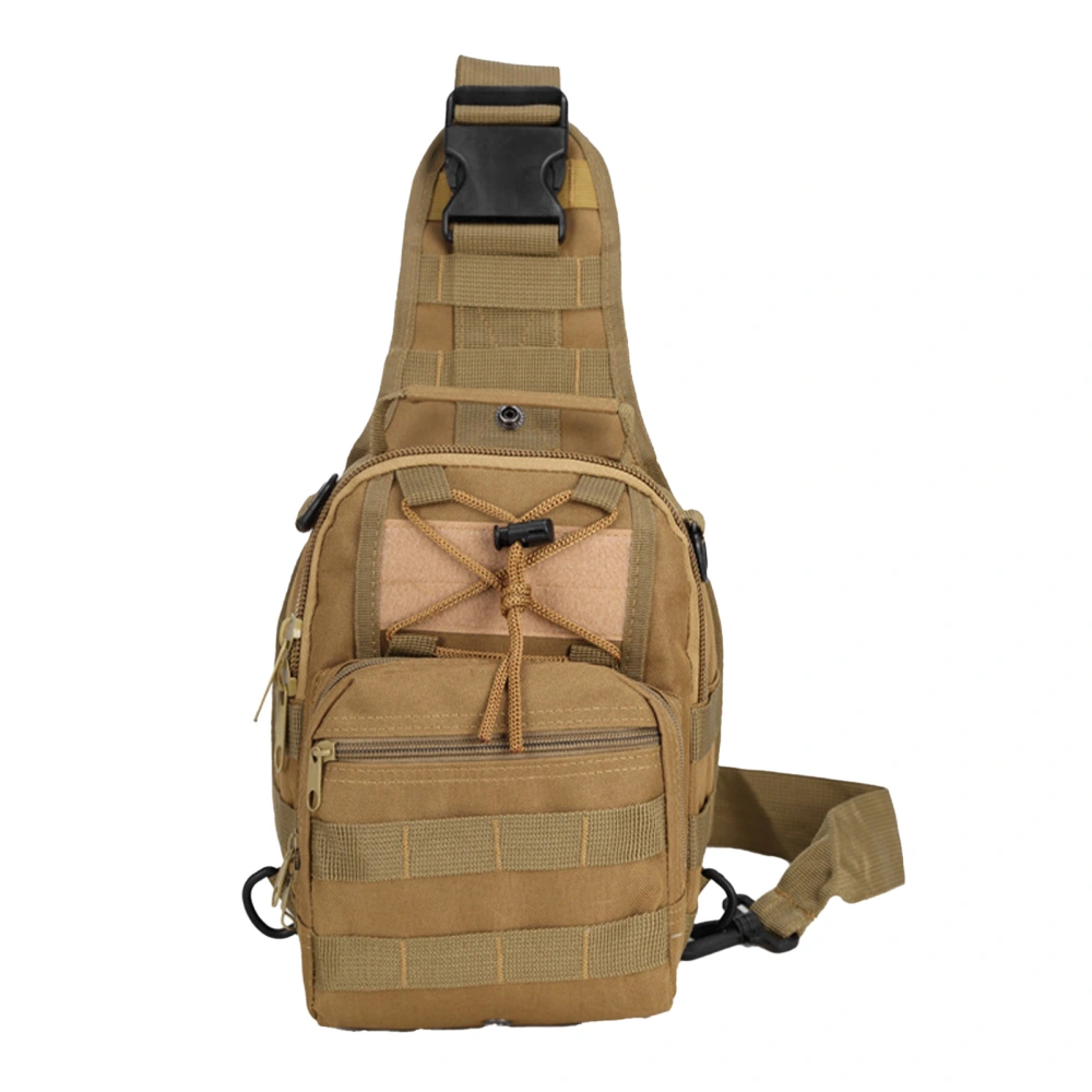 Men Chest Bag Oxford Cloth Sling Backpack Casual Shoulder Bag for Hiking Cycling Travel Khaki