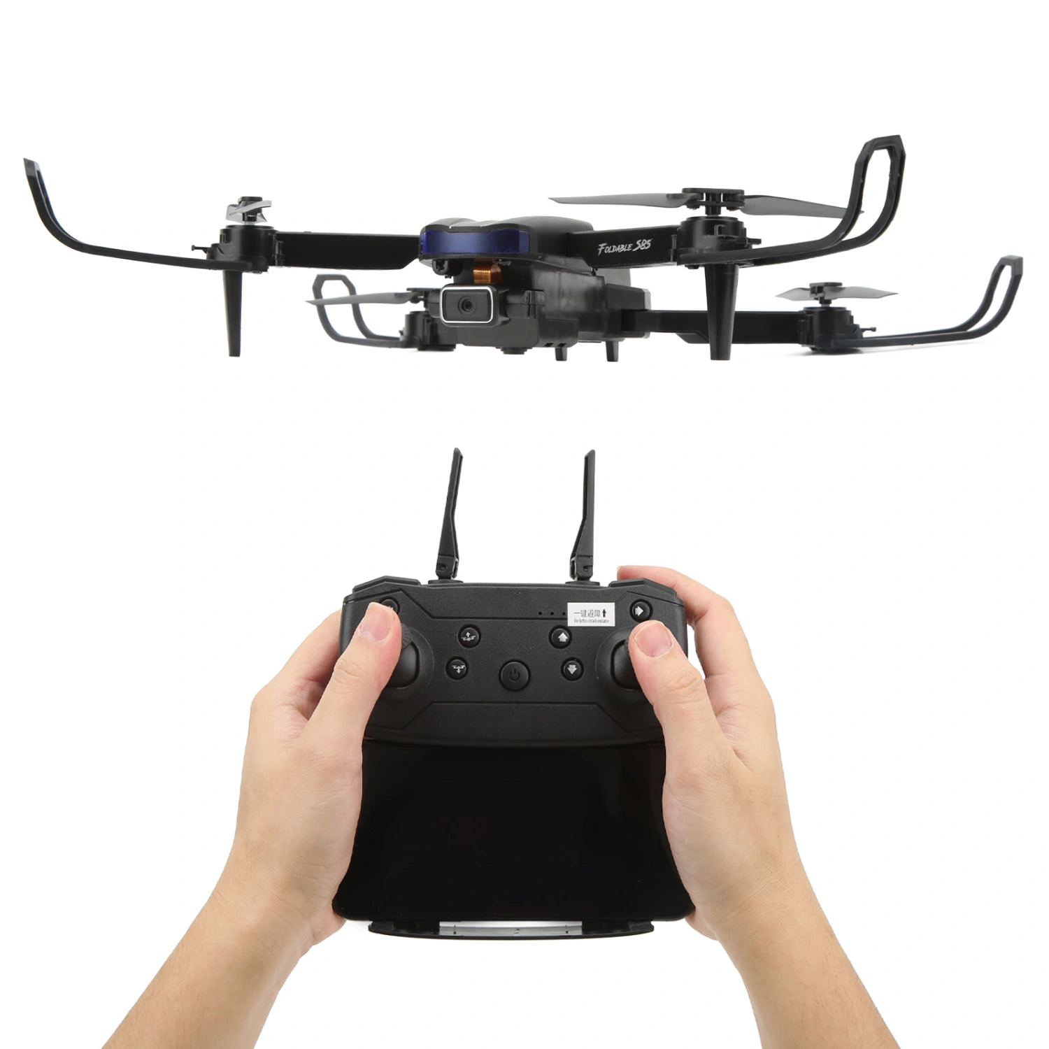 BuyWeek S85 RC Drone 3 Side Obstacle Avoidance Folding 4 Axle Aircraft 4K HD Aerial Drone with Dual Cameras for Kids Above 14 Dual Battery