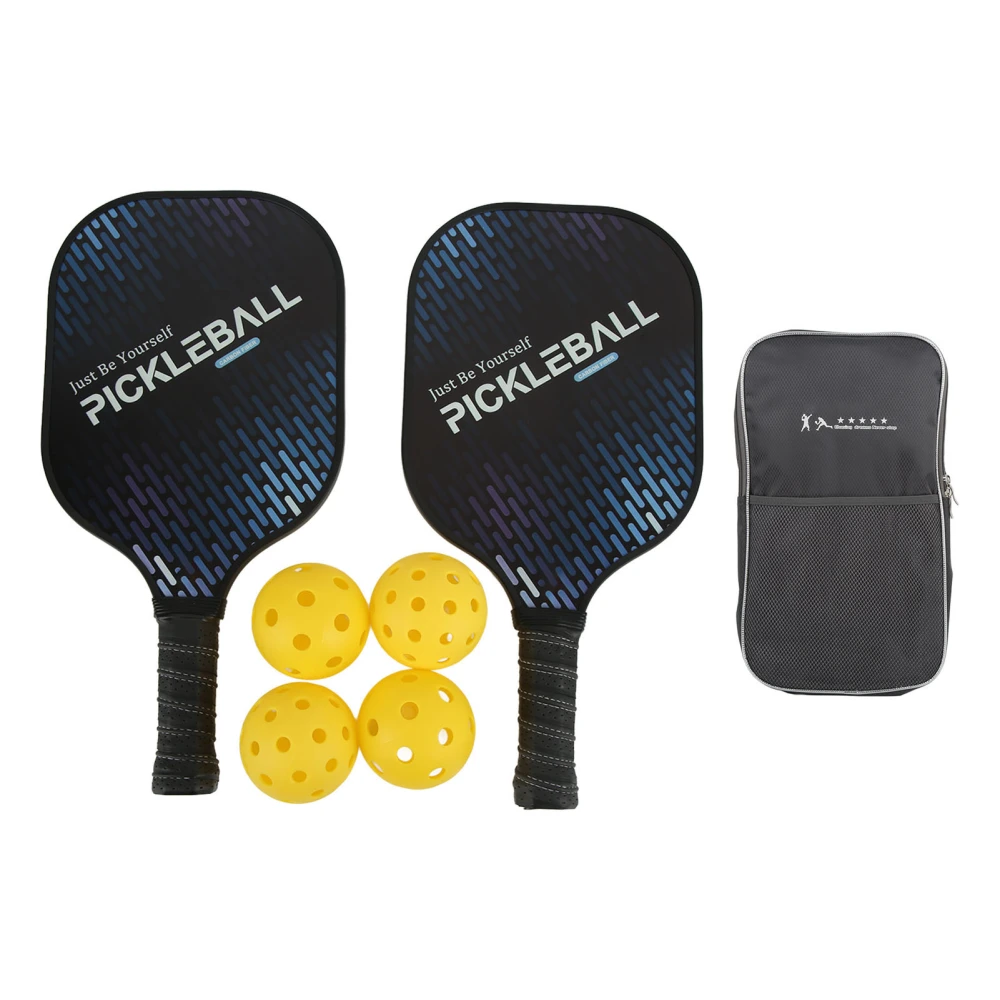 LEIJIAER Pickleball Equipments Carbon with Storage Bag Pickleball 2 Paddles and 4 Balls Set for Outdoor Sports