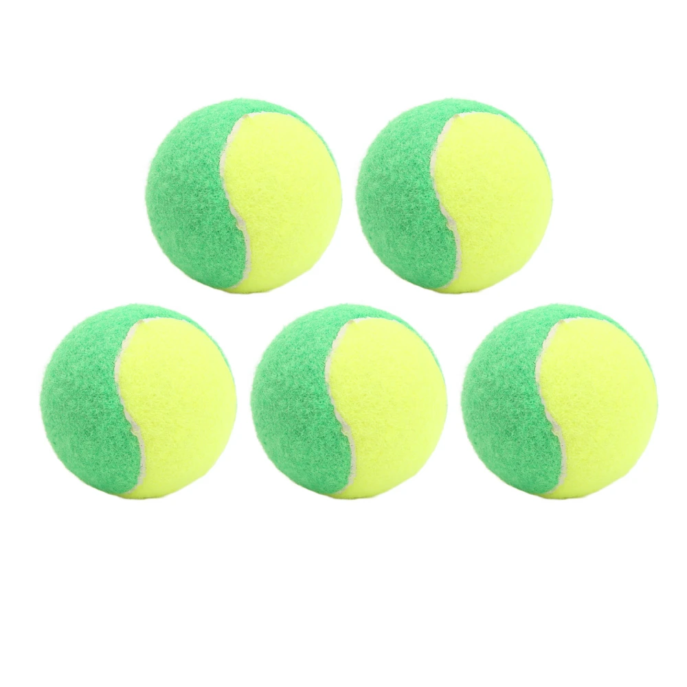 5PCS 6cm Rubber Tennis Balls Elastic Squash Ball Pressure Relief Balls for Training Entertainment Green