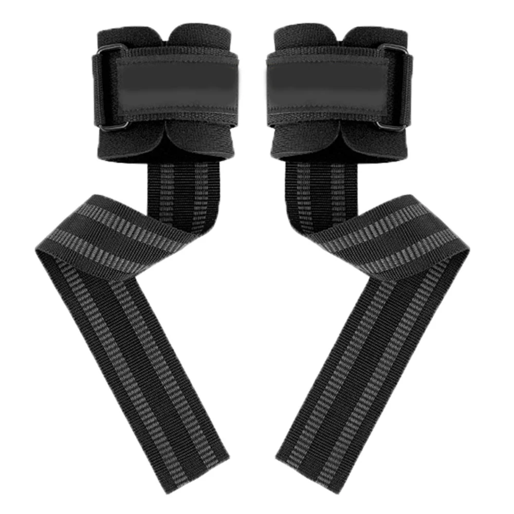 Hard Pull Wrist Lifting Straps Slip Resistant Weight Lifting Wrist Wraps for Strength Training Bodybuilding 1 Pair Black