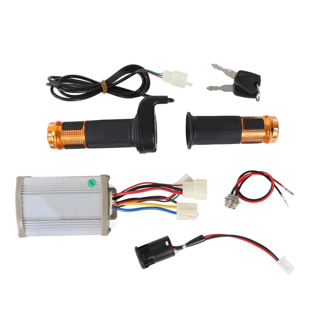 48V 800W Brushed Motor Controller Kit with Throttle Grip Lock Keys Charging Port for Electric Scooter Bike