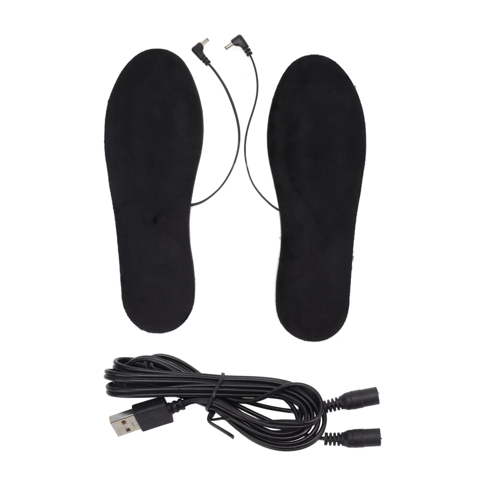 1 Pair Electric Heated Insoles USB Heated Thermal Insoles Washable Tailorable Whole Feet Warm Heating Insoles 35 to 40 Size