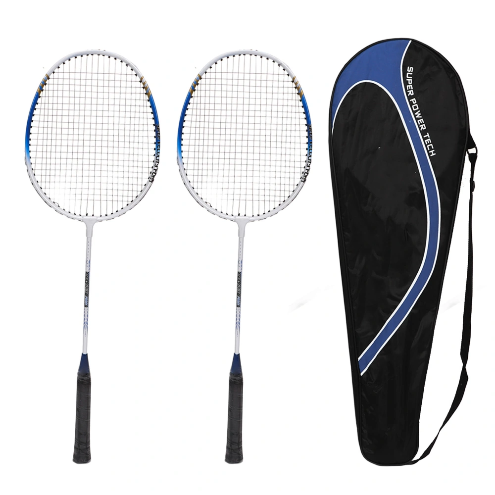 REGAIL Badminton Racket Pair Of 2 Aluminum Alloy Lightweight Portable Badminton Racquets for Indoor Outdoor Blue