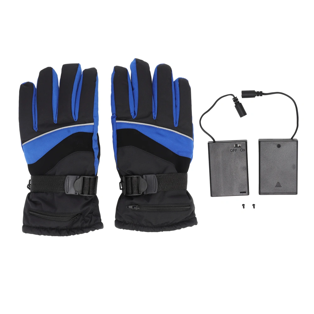 1 Pair Heated Gloves 2.5W Warm Cotton Liner Anti Skid Adjustable Waterproof Electric Battery Thermal Heated Gloves