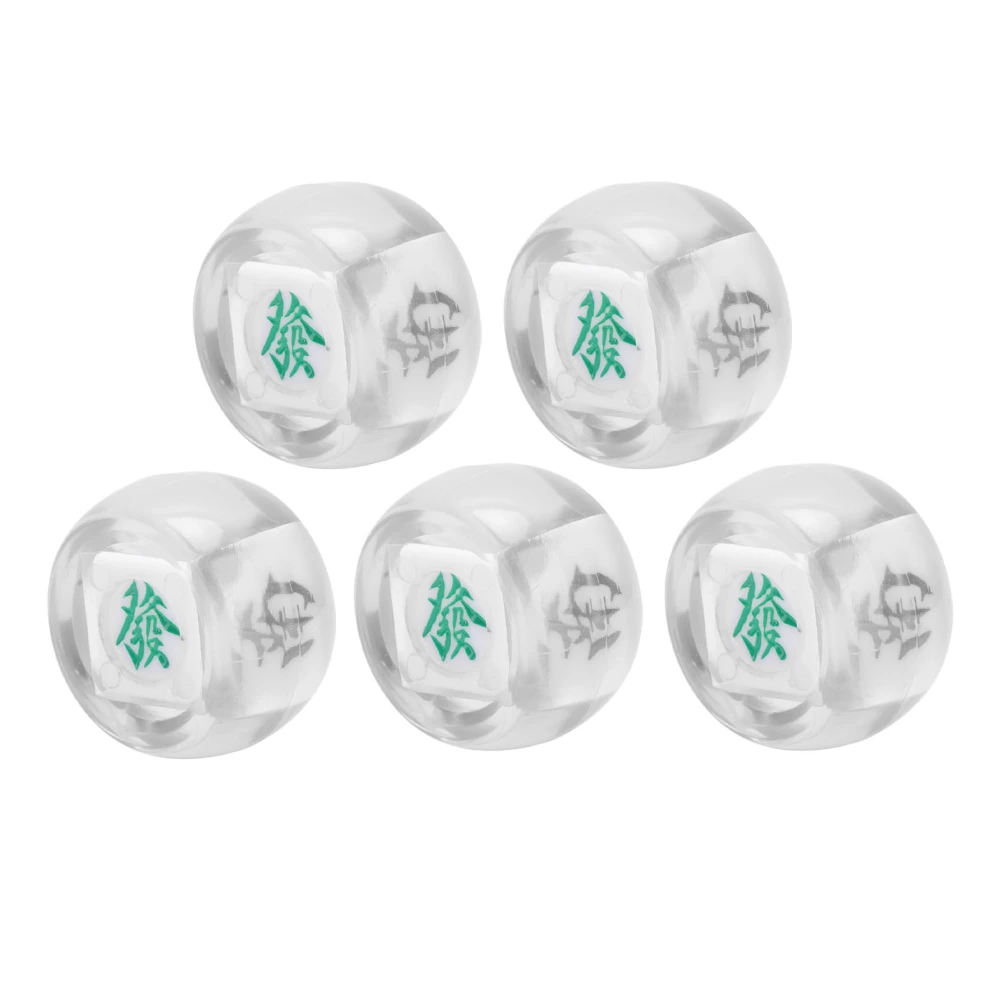 5Pcs Mahjong Wind Direction Dice East South West North Sphere Entertainment Game Dice Transparent