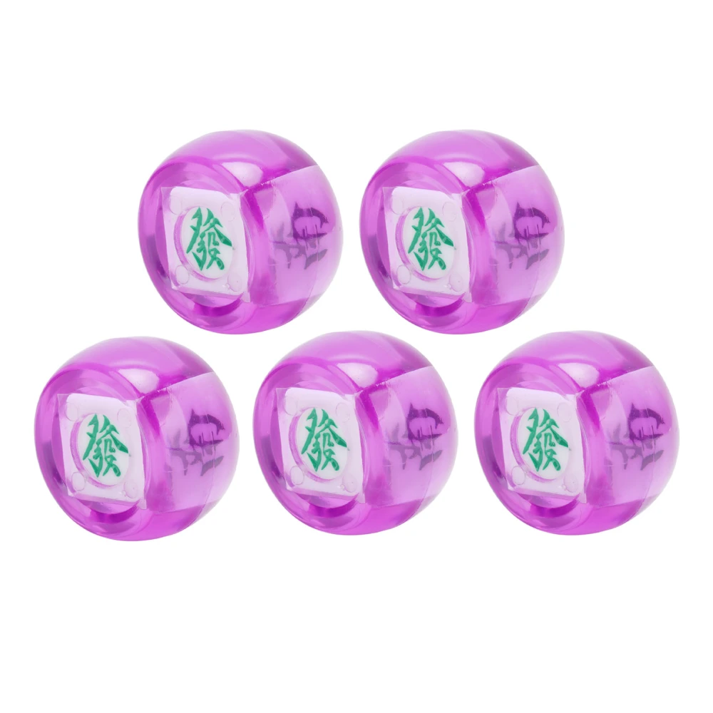 5Pcs Mahjong Wind Direction Dice East South West North Sphere Entertainment Game Dice Transparent Purple