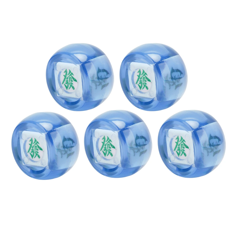 5Pcs Mahjong Wind Direction Dice East South West North Sphere Entertainment Game Dice Transparent Blue