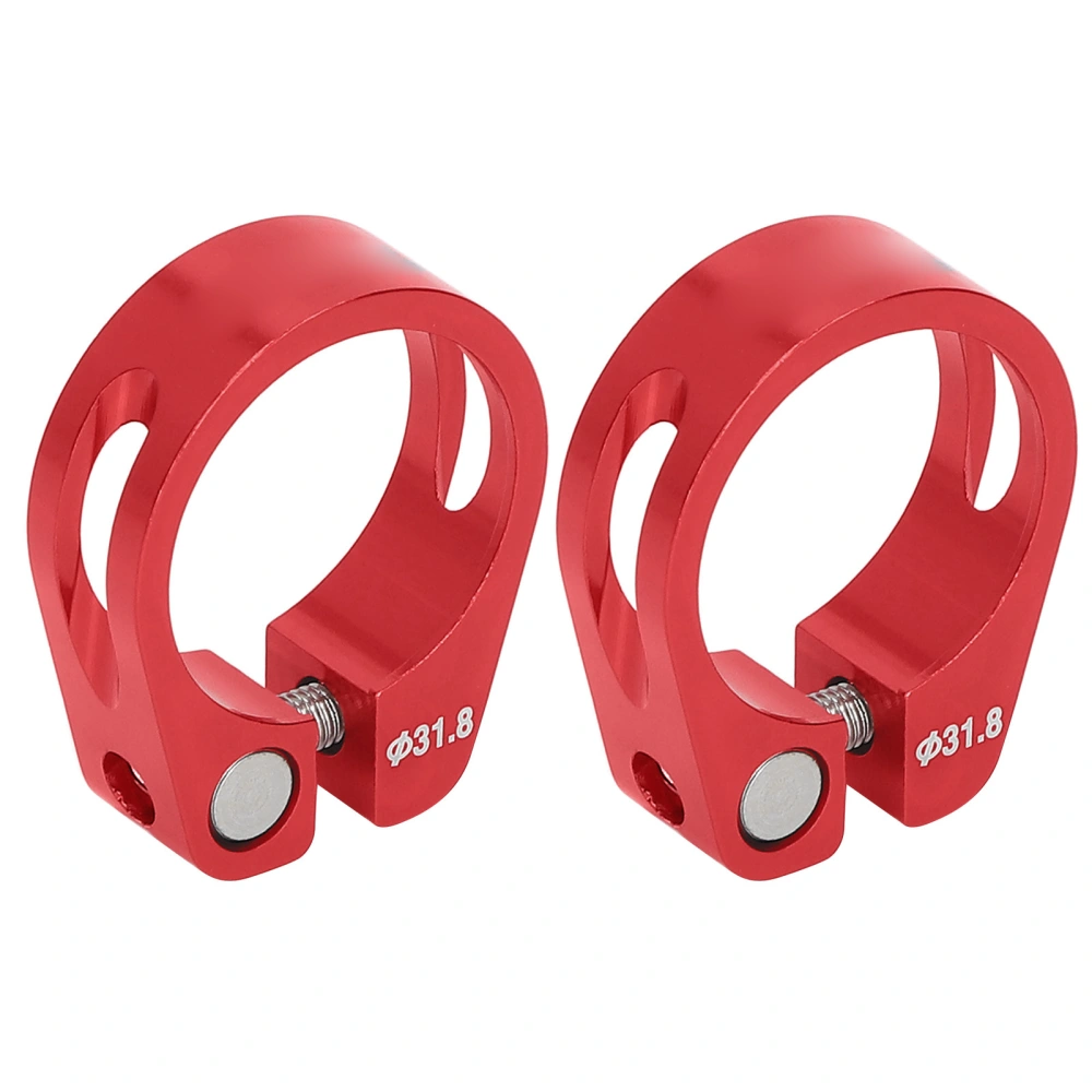 2Pcs Bicycle Seat Post Clamp Aluminum Alloy Quick Release Bike Seat Pipe Clamp for Bicycle Accessories Red