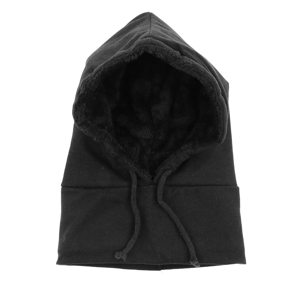 BuyWeek Winter Cycling Hooded Hat Cold Proof Drawstring Hat Outdoor Wrapping Head Face Covering Bib Hat Black