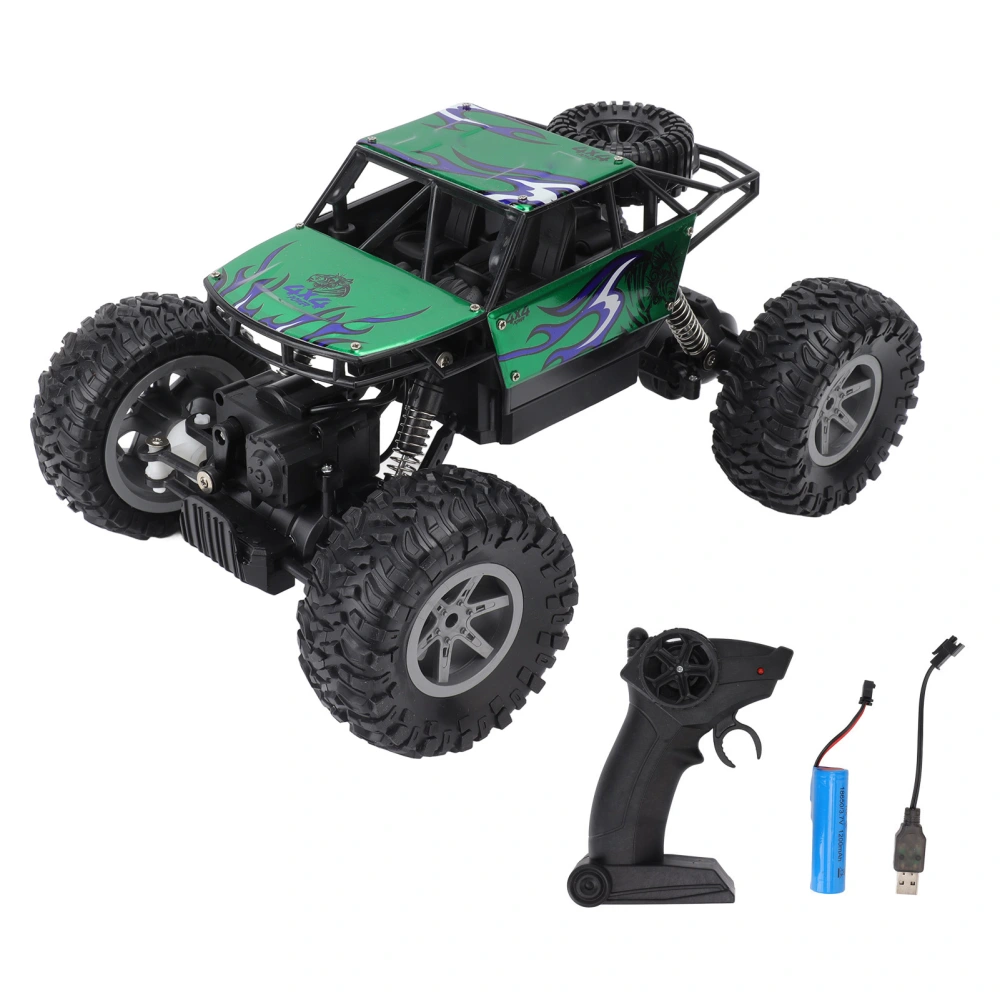 BuyWeek 1/14 Remote Control Car Simulated 2.4Ghz Metal Shell Strong Grip 4 Wheel Drive RC Car for Children Holiday Festival Green