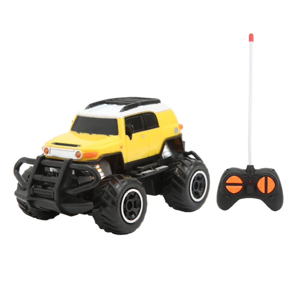 BuyWeek 1/43 Scale RC Car 4 Channel Burr Free Plastic Metal Electric Remote Control RC Car Toy for Kids Above Aged 3 Yellow