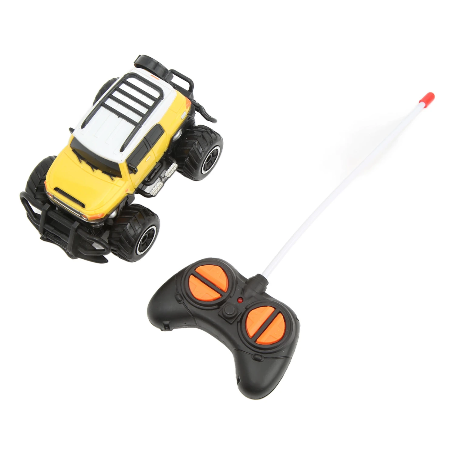 BuyWeek 1/43 Scale RC Car 4 Channel Burr Free Plastic Metal Electric Remote Control RC Car Toy for Kids Above Aged 3 Yellow