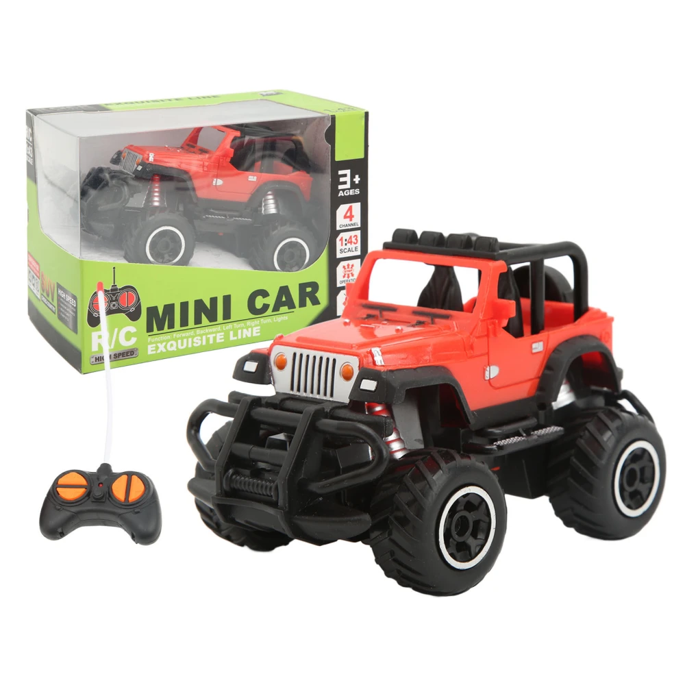 1:43 Children RC Car 4 Channel Remote Control Off Road RC Car Kids Outdoor Toy for Boys Girls Red